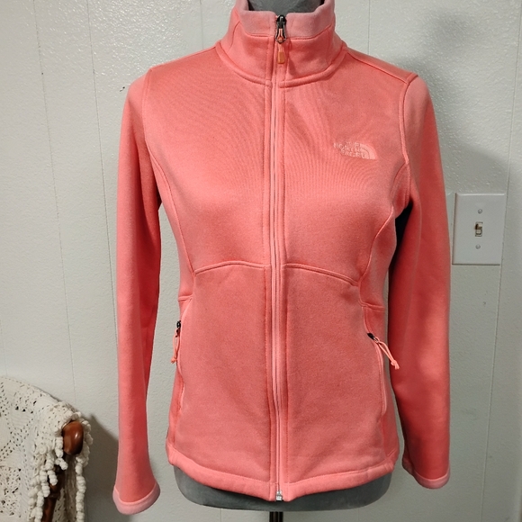 The North Face Women's Fuchsia Heather Agave Jacket Size Medium Soft Terry - Picture 1 of 10